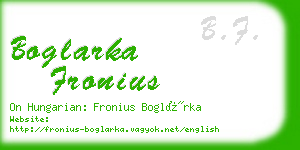 boglarka fronius business card
